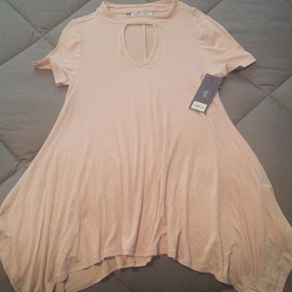Pale pink keyhole neckline top